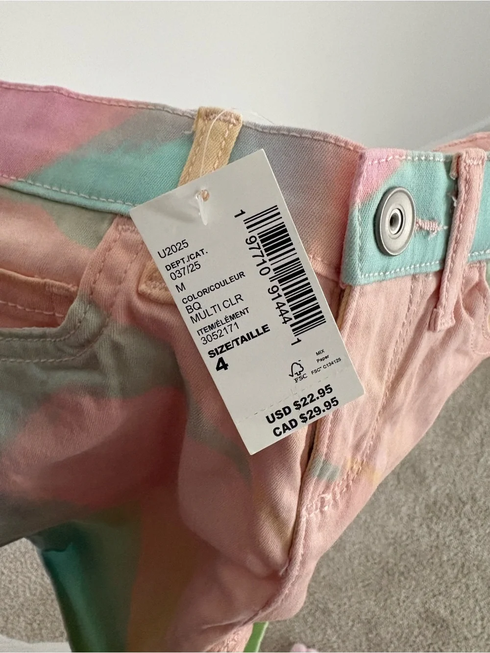 NWT The Children's Place Pastel Tie-Dye Girls' Shorts Size 4 Girls